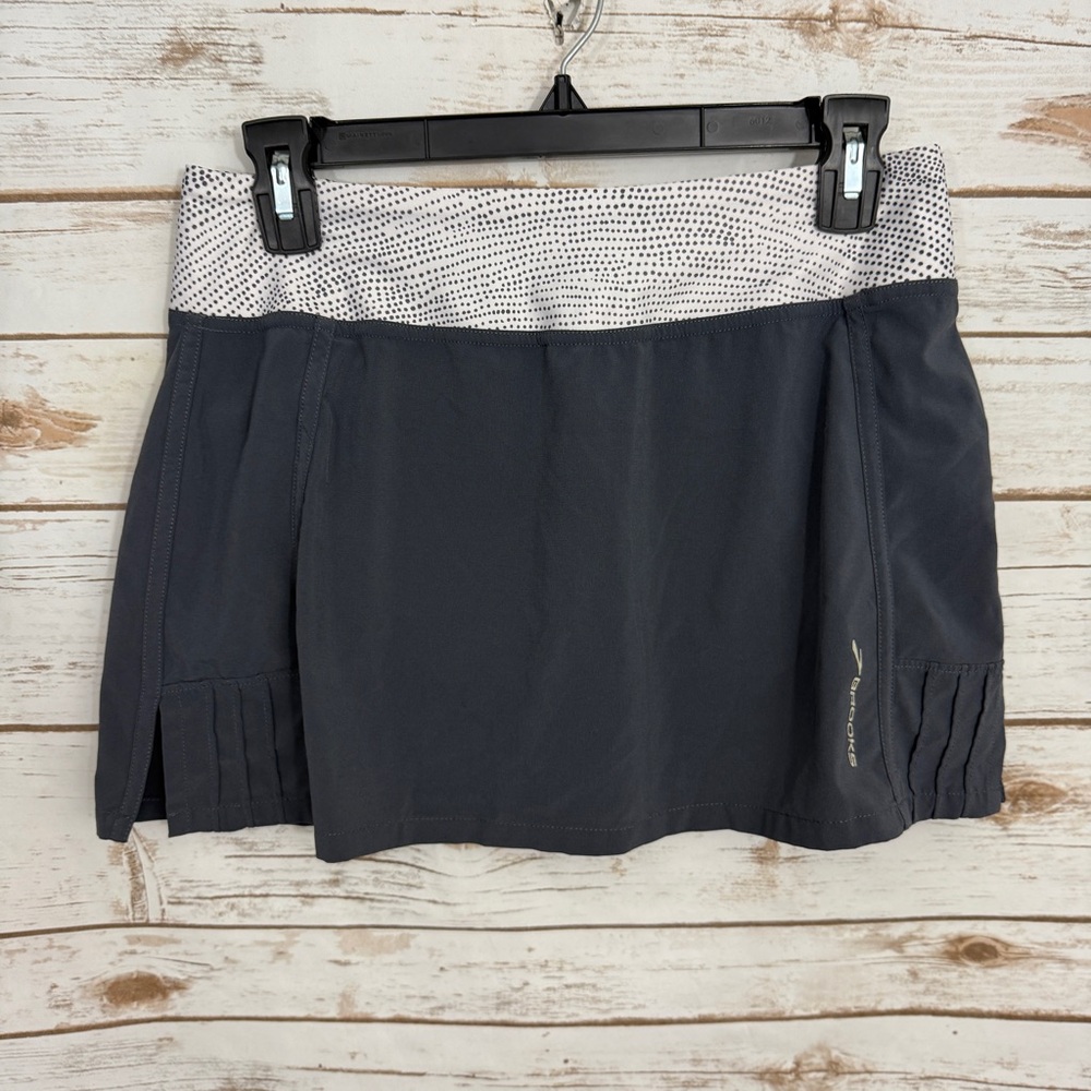 Brooks Gray Running Outdoor Active Athletic Skirt Skort